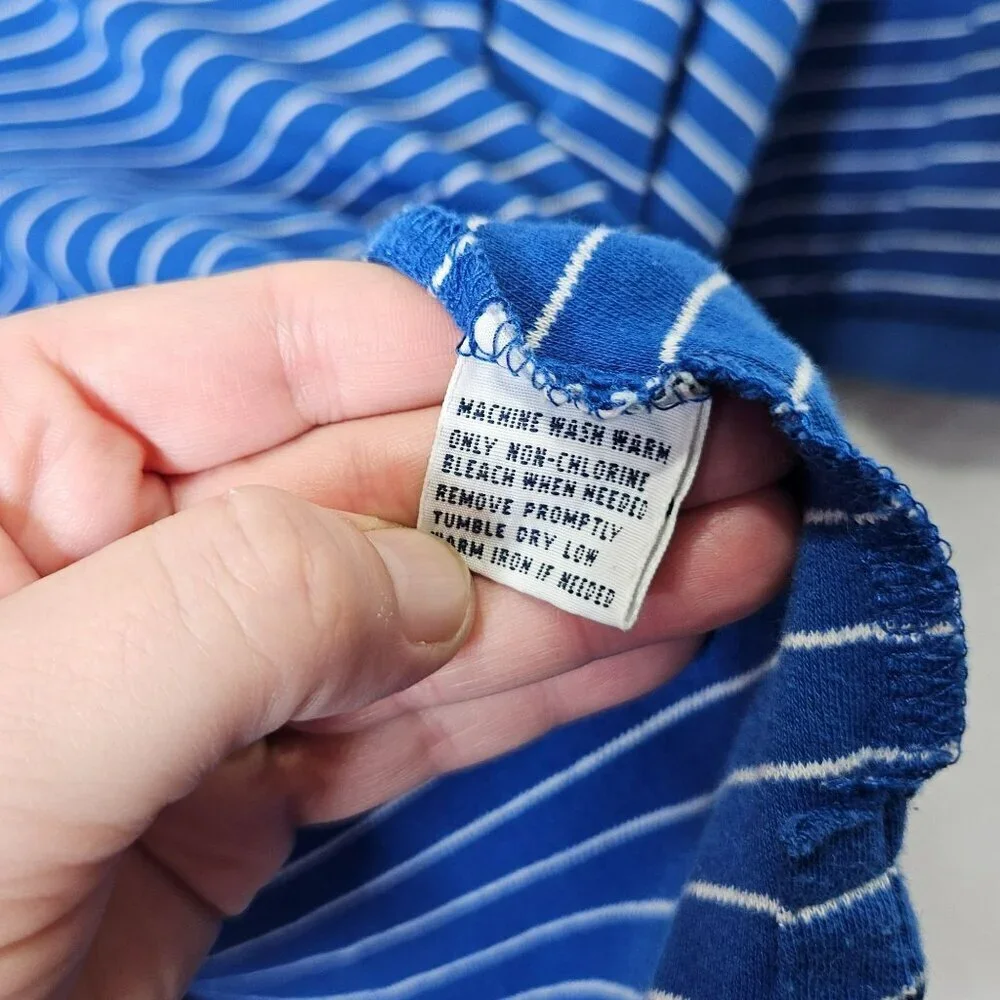 Polo by Ralph Lauren Shirt Stripe Blue White Cotton Basic Casual Short Sleeve XL